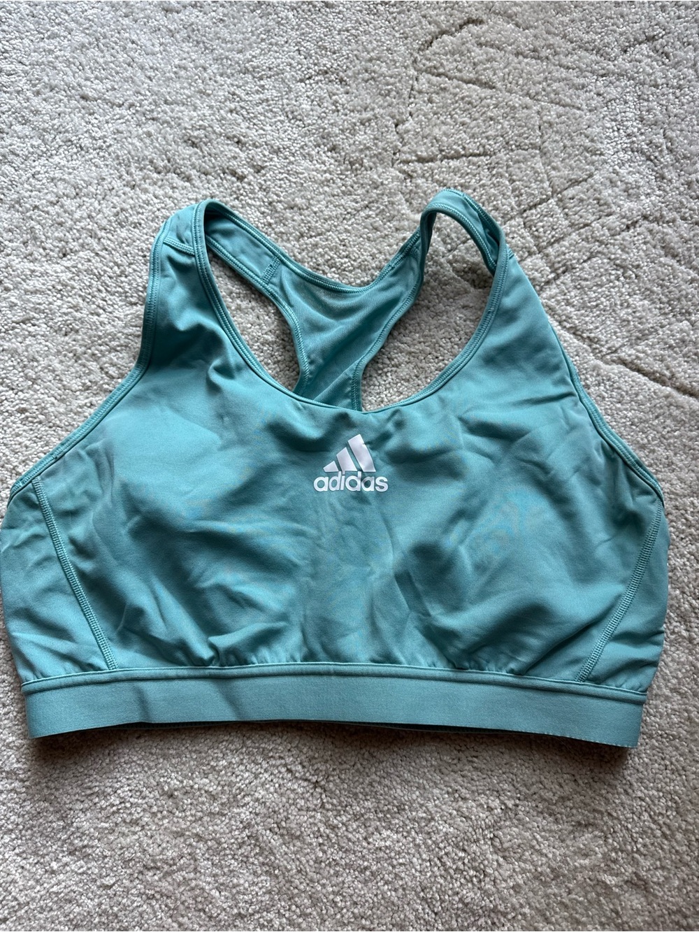 adidas Teal Racerback Medium-Support Sports Bra